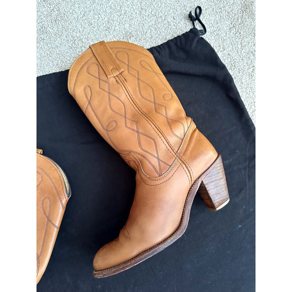 Frye Vintage 90s Western Embroidered Cowboy Boots Size 8 - Picture 6 of 9